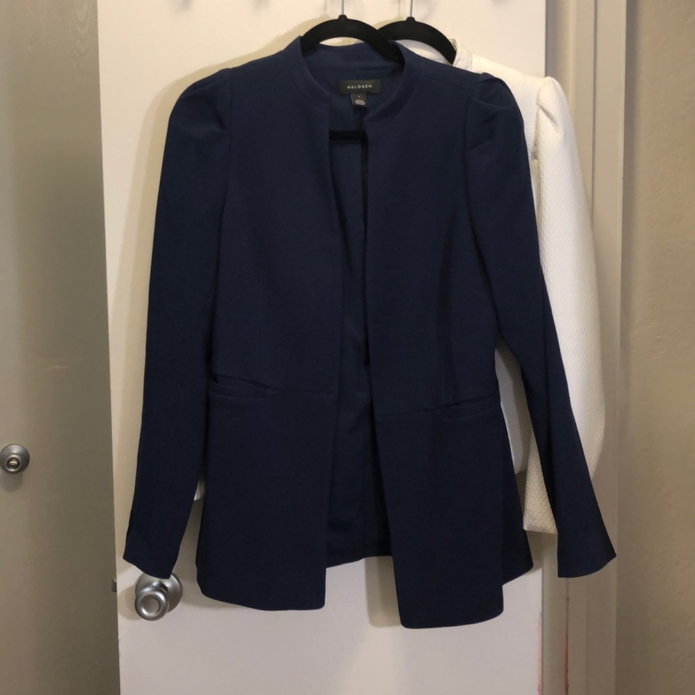 Halogen longline blue blazer